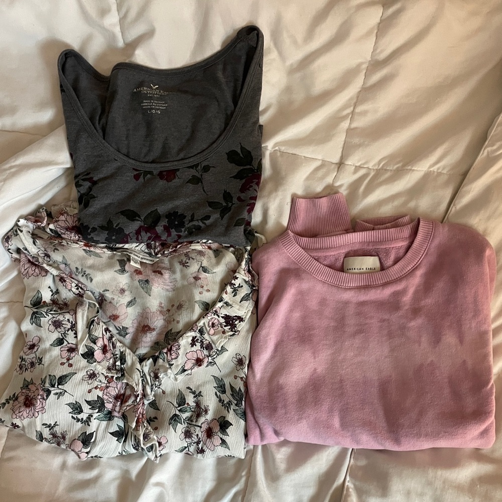 American Eagle Outfitters Sweaters / Small & Large / Pink, Floral, Grey